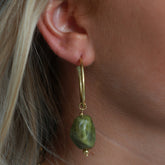 Boucles d'oreilles roches olive